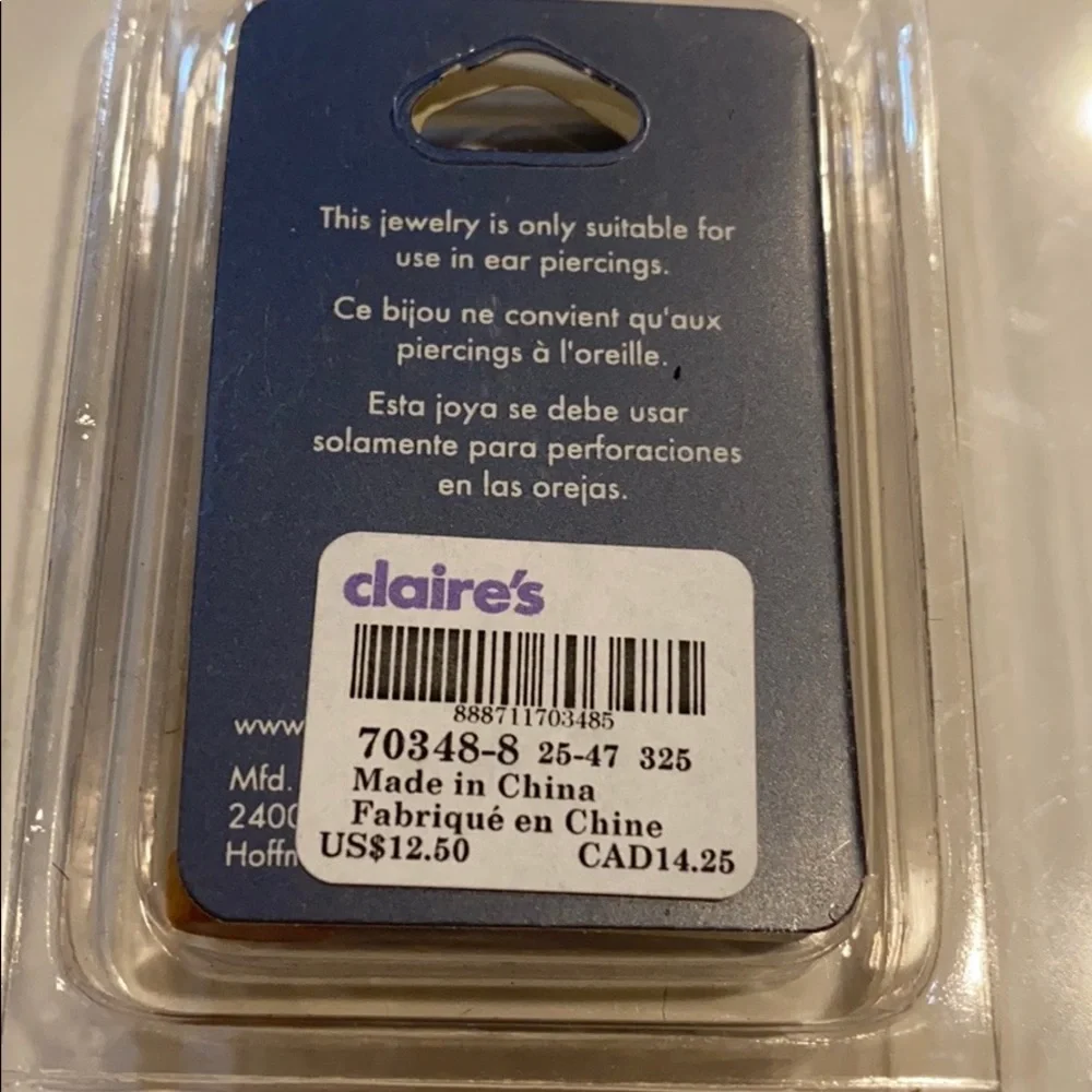 Claire’s‎ Tan snake topped tips Faux Ear Plugs, NIP